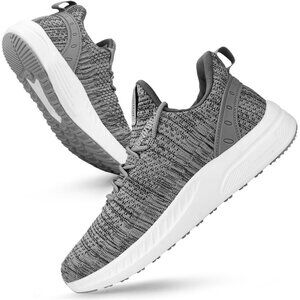 Women's Light Grey Tennis Running  Shoes Lightweight Casual Sneakers